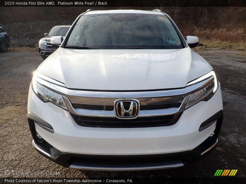 Platinum White Pearl / Black 2020 Honda Pilot Elite AWD