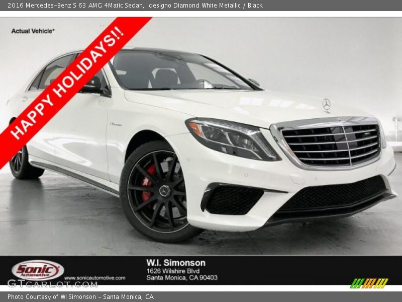 designo Diamond White Metallic / Black 2016 Mercedes-Benz S 63 AMG 4Matic Sedan