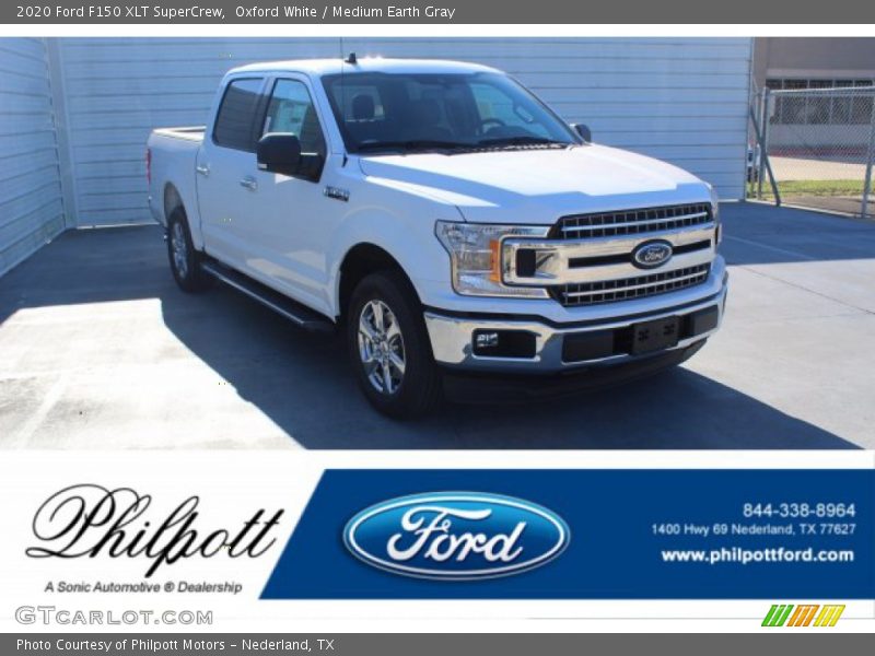 Oxford White / Medium Earth Gray 2020 Ford F150 XLT SuperCrew