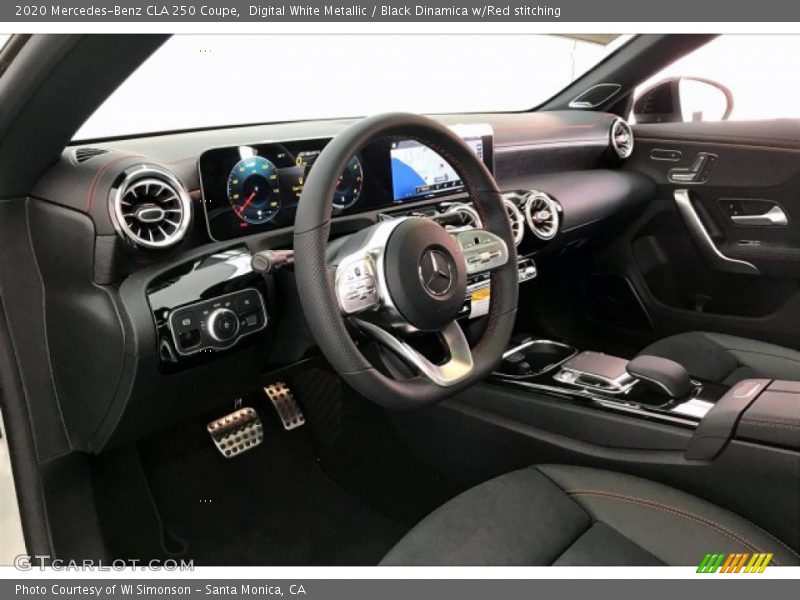 Digital White Metallic / Black Dinamica w/Red stitching 2020 Mercedes-Benz CLA 250 Coupe