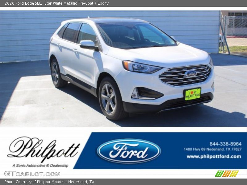 Star White Metallic Tri-Coat / Ebony 2020 Ford Edge SEL