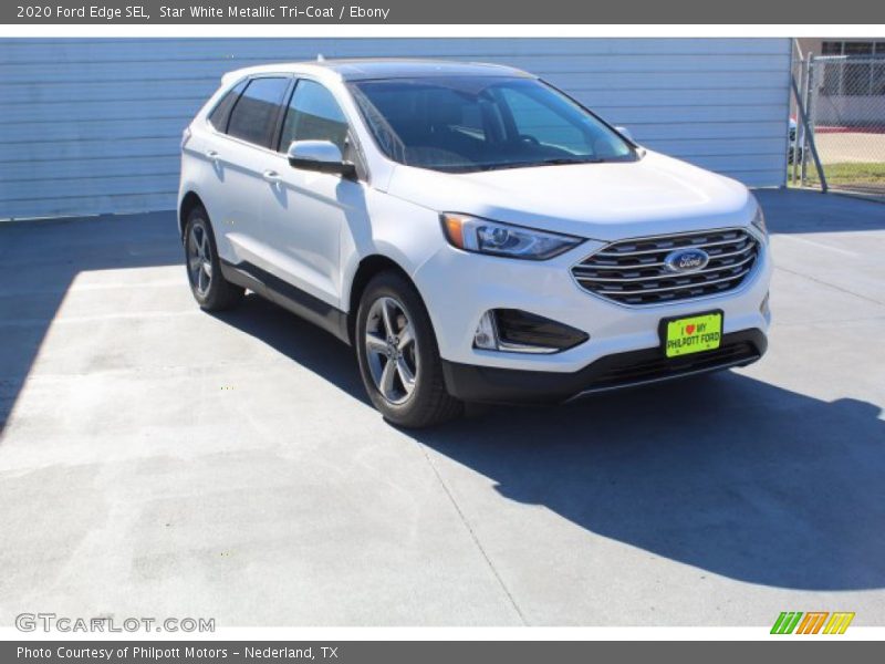 Star White Metallic Tri-Coat / Ebony 2020 Ford Edge SEL