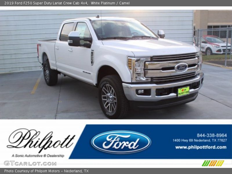 White Platinum / Camel 2019 Ford F250 Super Duty Lariat Crew Cab 4x4