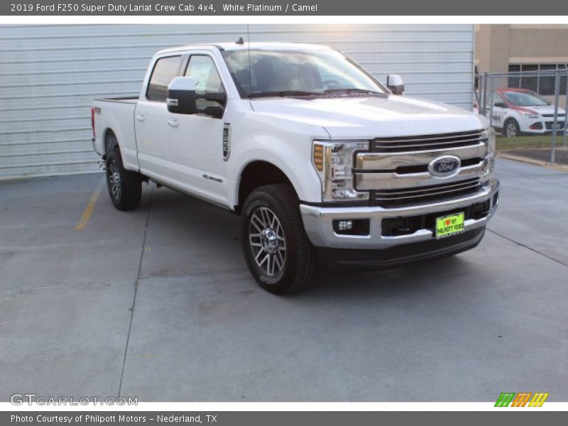 White Platinum / Camel 2019 Ford F250 Super Duty Lariat Crew Cab 4x4