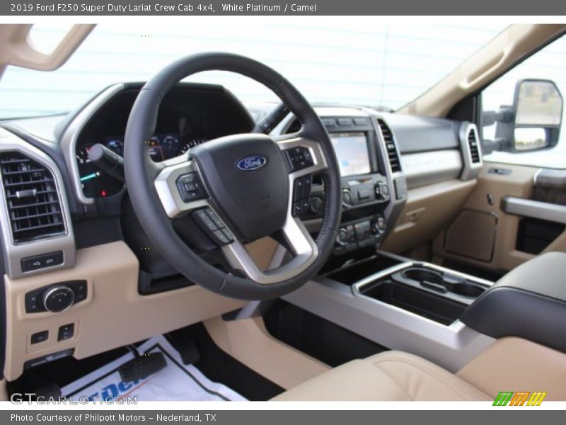 White Platinum / Camel 2019 Ford F250 Super Duty Lariat Crew Cab 4x4