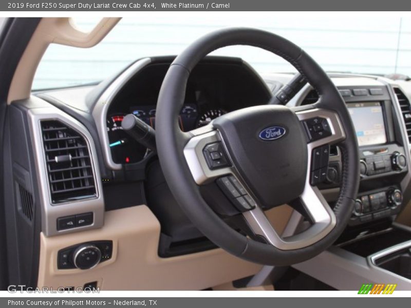 White Platinum / Camel 2019 Ford F250 Super Duty Lariat Crew Cab 4x4