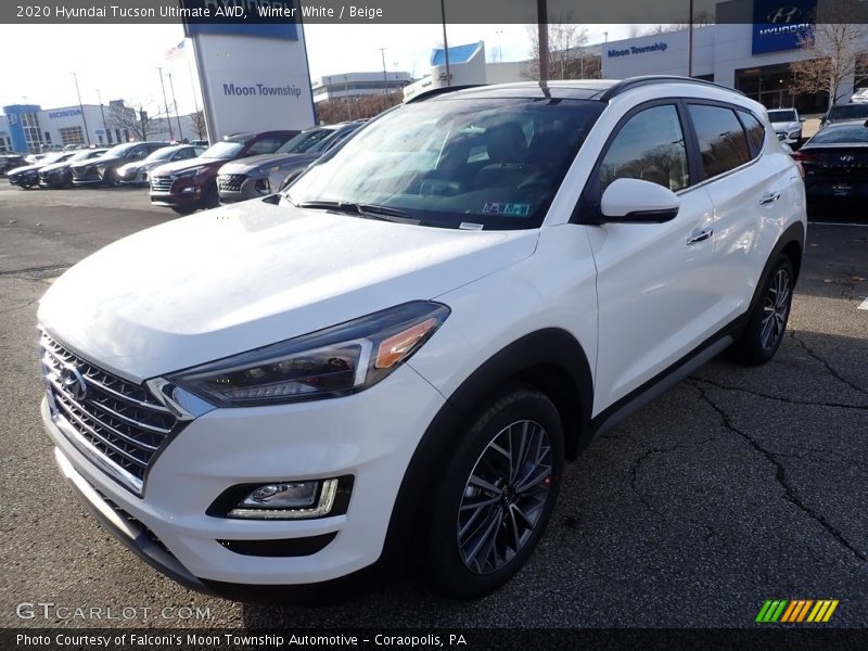 Winter White / Beige 2020 Hyundai Tucson Ultimate AWD