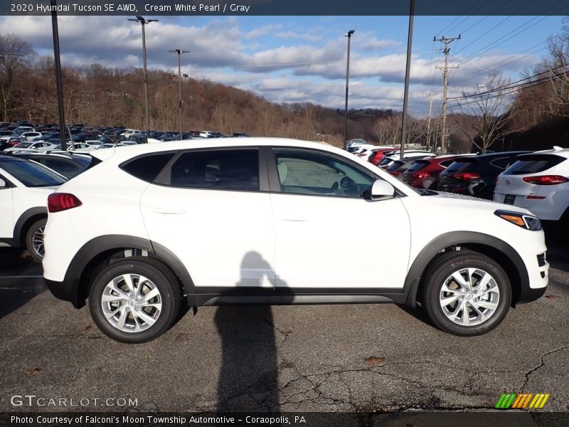 Cream White Pearl / Gray 2020 Hyundai Tucson SE AWD