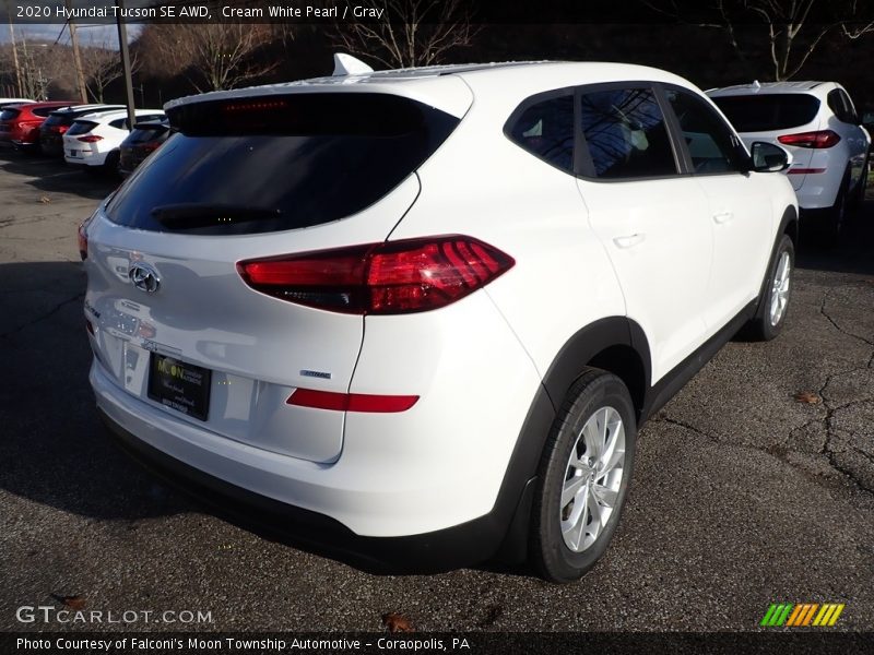 Cream White Pearl / Gray 2020 Hyundai Tucson SE AWD