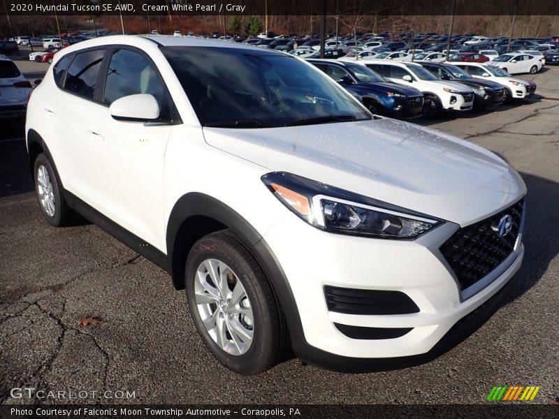Cream White Pearl / Gray 2020 Hyundai Tucson SE AWD