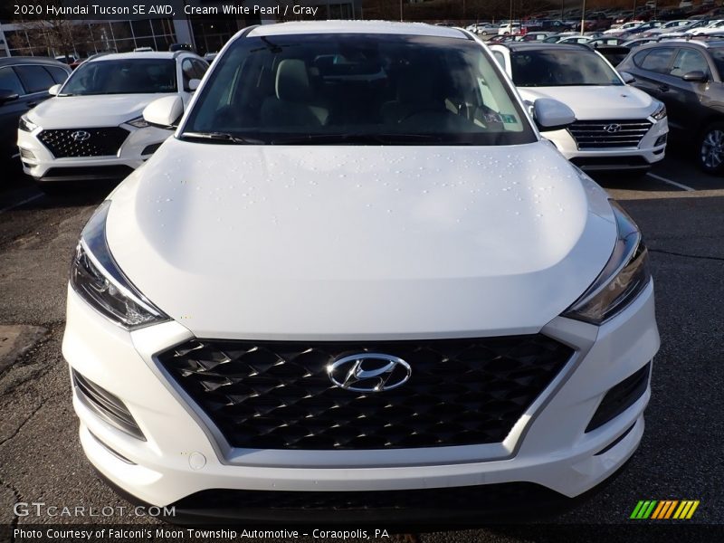 Cream White Pearl / Gray 2020 Hyundai Tucson SE AWD