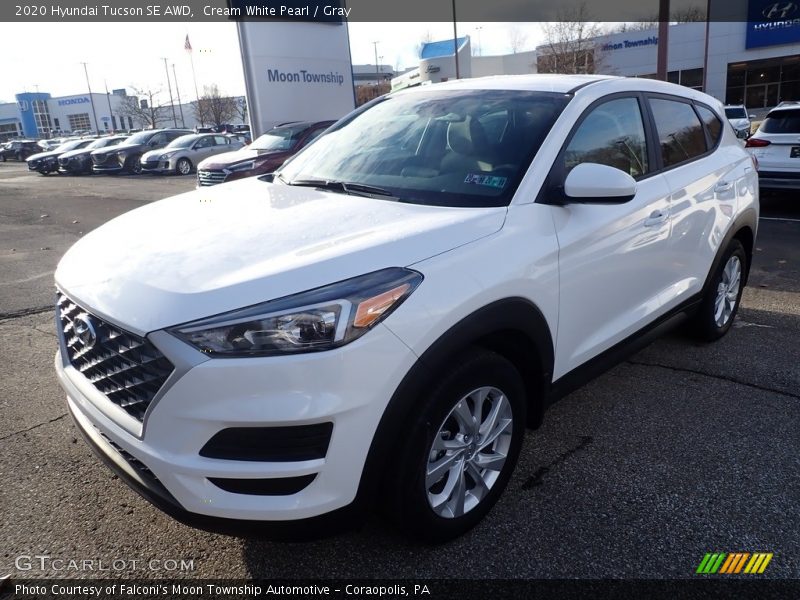 Cream White Pearl / Gray 2020 Hyundai Tucson SE AWD