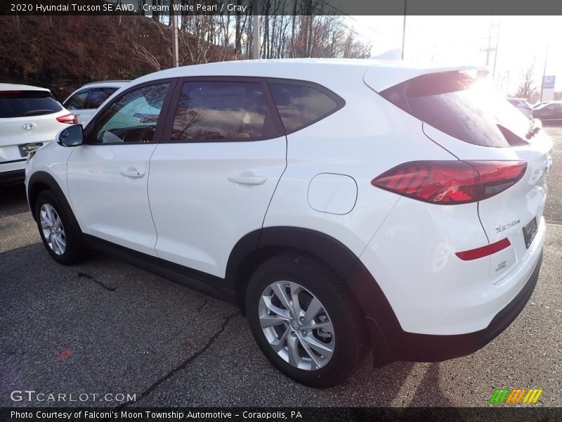 Cream White Pearl / Gray 2020 Hyundai Tucson SE AWD