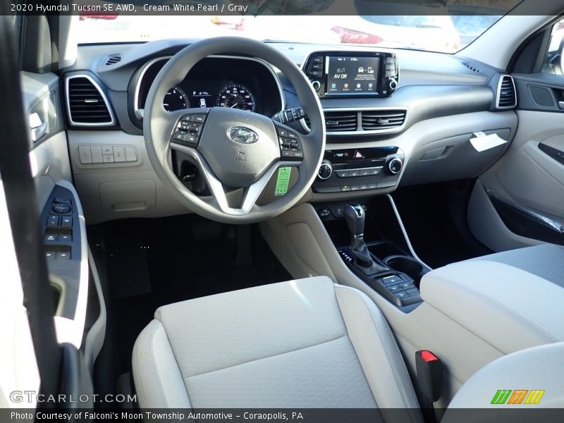 Cream White Pearl / Gray 2020 Hyundai Tucson SE AWD