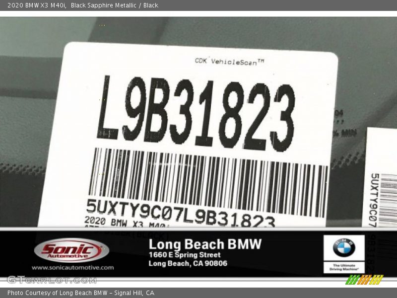 Black Sapphire Metallic / Black 2020 BMW X3 M40i