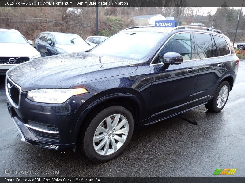 Denim Blue Metallic / Maroon 2019 Volvo XC90 T6 AWD Momentum