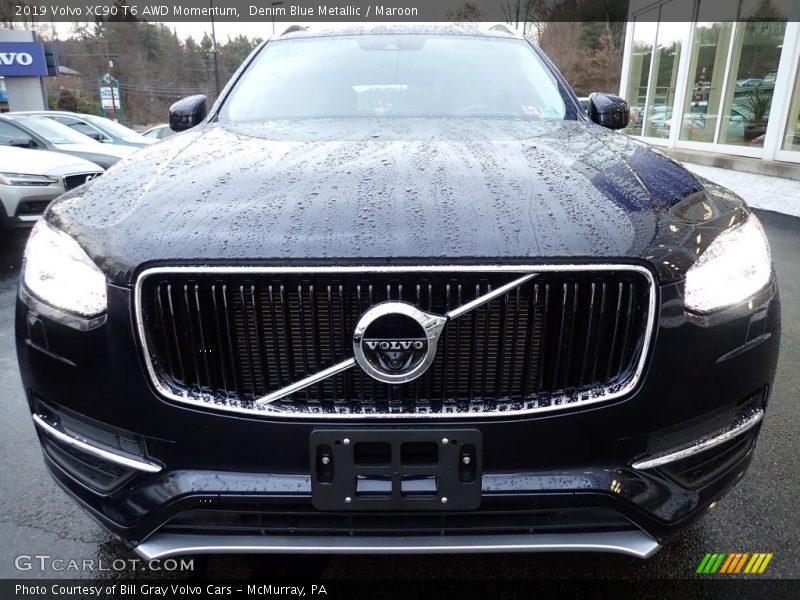 Denim Blue Metallic / Maroon 2019 Volvo XC90 T6 AWD Momentum