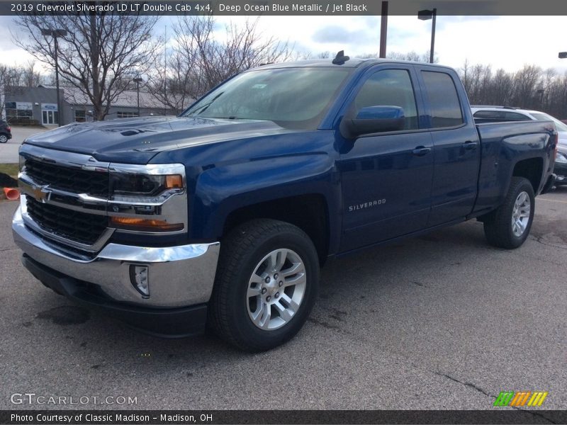 Deep Ocean Blue Metallic / Jet Black 2019 Chevrolet Silverado LD LT Double Cab 4x4