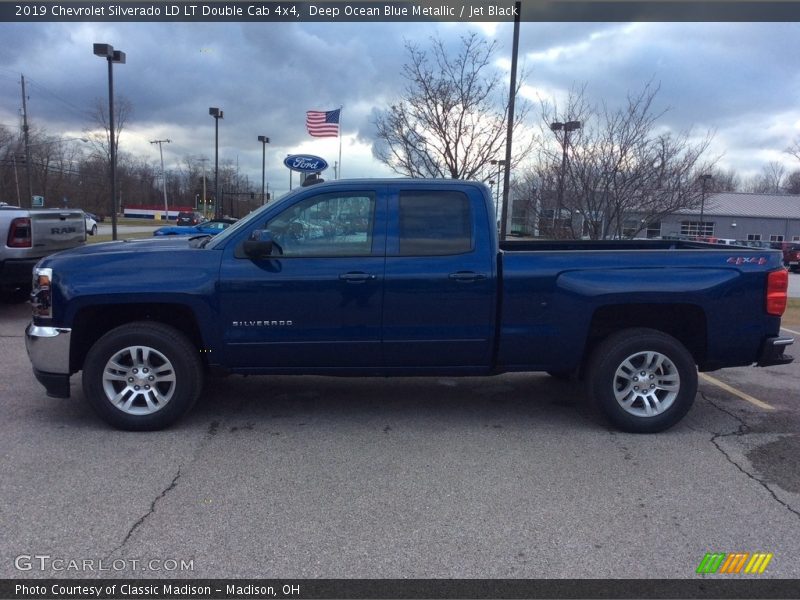 Deep Ocean Blue Metallic / Jet Black 2019 Chevrolet Silverado LD LT Double Cab 4x4