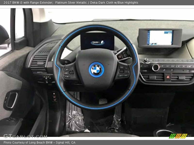 Platinum Silver Metallic / Deka Dark Cloth w/Blue Highlights 2017 BMW i3 with Range Extender