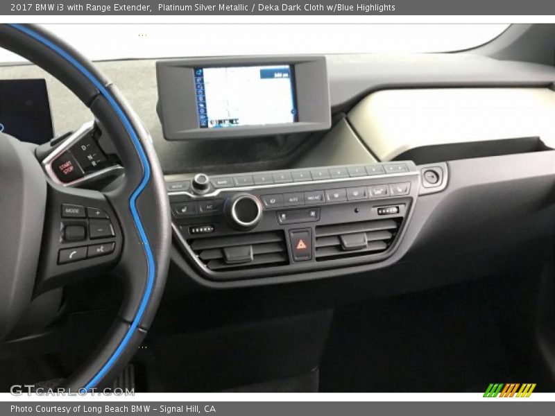 Platinum Silver Metallic / Deka Dark Cloth w/Blue Highlights 2017 BMW i3 with Range Extender
