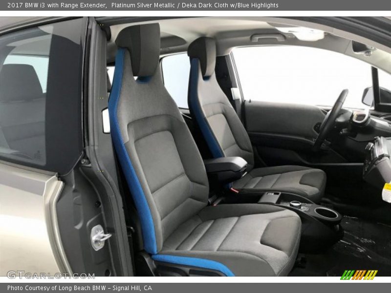 Platinum Silver Metallic / Deka Dark Cloth w/Blue Highlights 2017 BMW i3 with Range Extender