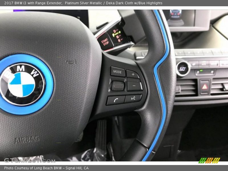 Platinum Silver Metallic / Deka Dark Cloth w/Blue Highlights 2017 BMW i3 with Range Extender