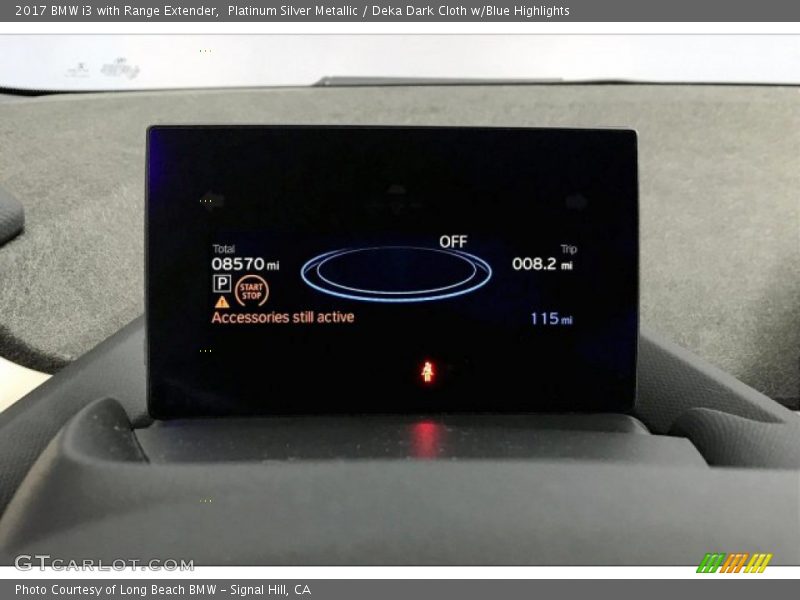 Platinum Silver Metallic / Deka Dark Cloth w/Blue Highlights 2017 BMW i3 with Range Extender