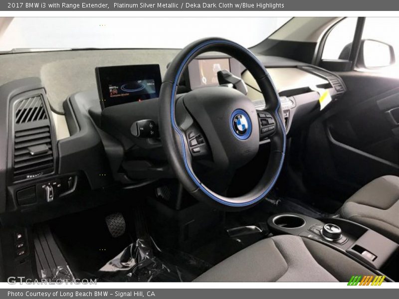 Platinum Silver Metallic / Deka Dark Cloth w/Blue Highlights 2017 BMW i3 with Range Extender