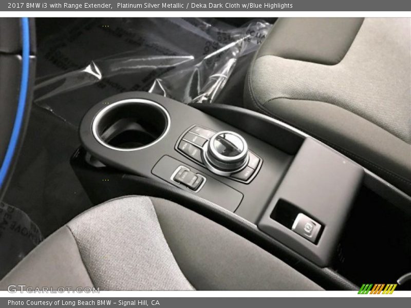 Platinum Silver Metallic / Deka Dark Cloth w/Blue Highlights 2017 BMW i3 with Range Extender
