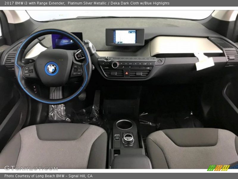 Platinum Silver Metallic / Deka Dark Cloth w/Blue Highlights 2017 BMW i3 with Range Extender