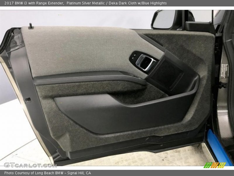 Platinum Silver Metallic / Deka Dark Cloth w/Blue Highlights 2017 BMW i3 with Range Extender