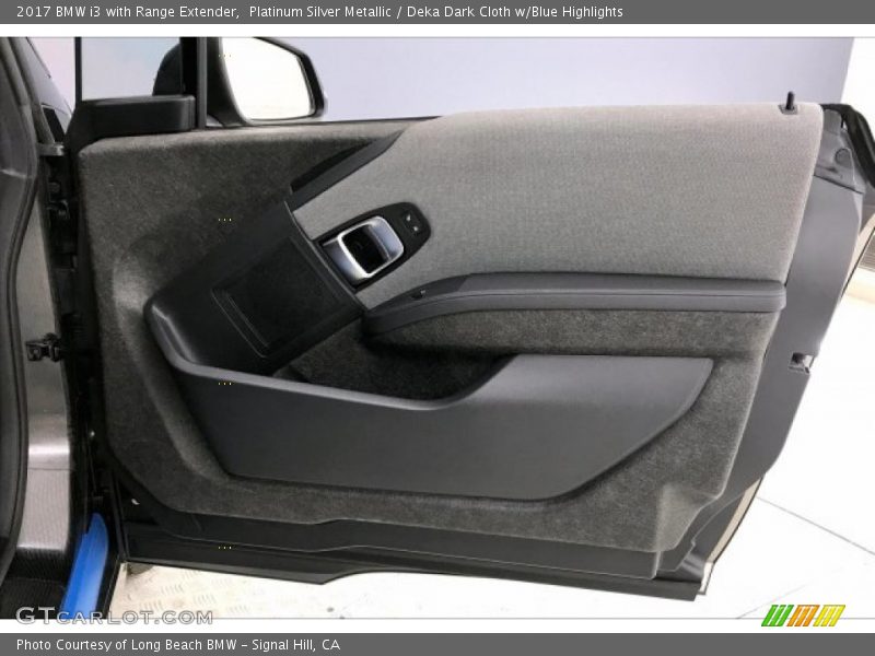 Platinum Silver Metallic / Deka Dark Cloth w/Blue Highlights 2017 BMW i3 with Range Extender