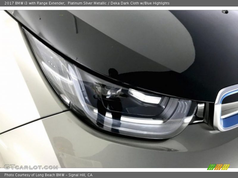 Platinum Silver Metallic / Deka Dark Cloth w/Blue Highlights 2017 BMW i3 with Range Extender