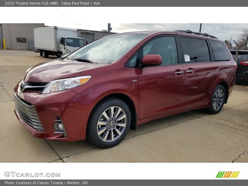 Salsa Red Pearl / Ash 2020 Toyota Sienna XLE AWD