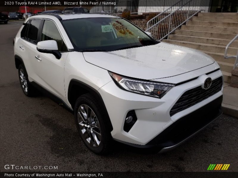 Blizzard White Pearl / Nutmeg 2020 Toyota RAV4 Limited AWD