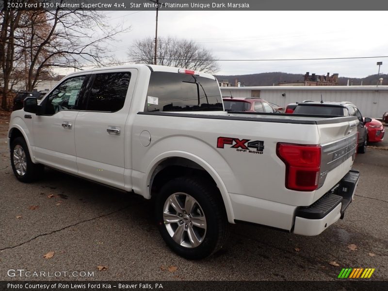 Star White / Platinum Unique Dark Marsala 2020 Ford F150 Platinum SuperCrew 4x4