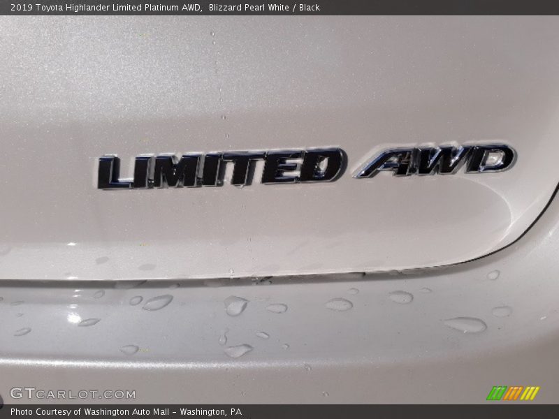 Blizzard Pearl White / Black 2019 Toyota Highlander Limited Platinum AWD
