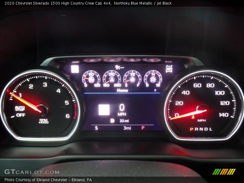 Northsky Blue Metallic / Jet Black 2020 Chevrolet Silverado 1500 High Country Crew Cab 4x4