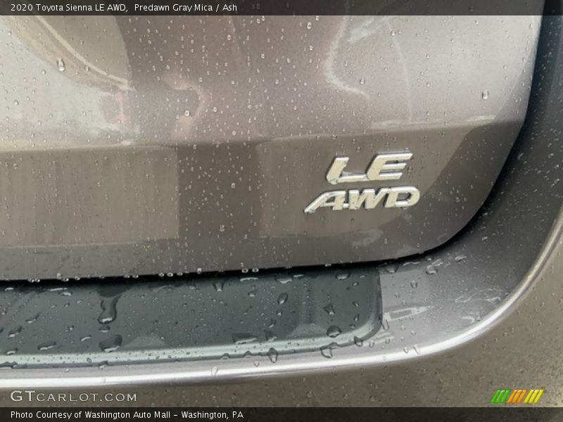 Predawn Gray Mica / Ash 2020 Toyota Sienna LE AWD