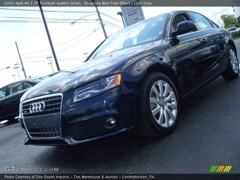 Deep Sea Blue Pearl Effect / Light Grey 2009 Audi A4 2.0T Premium quattro Sedan