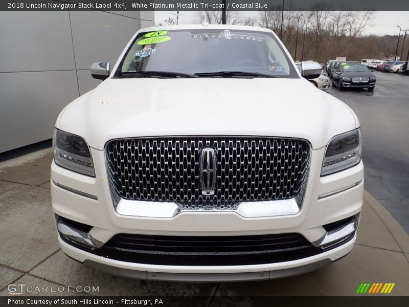 White Platinum Metallic Tri-coat / Coastal Blue 2018 Lincoln Navigator Black Label 4x4