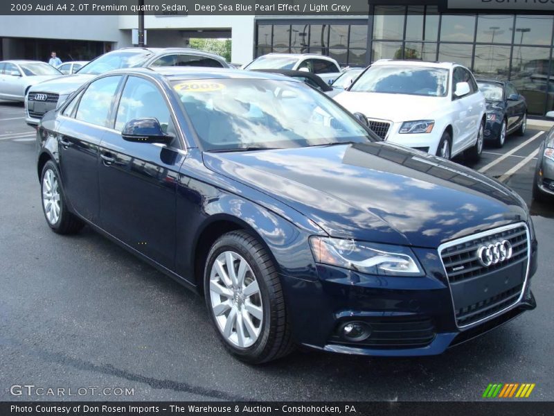 Deep Sea Blue Pearl Effect / Light Grey 2009 Audi A4 2.0T Premium quattro Sedan