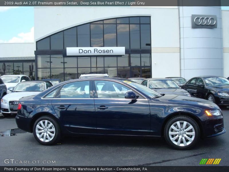 Deep Sea Blue Pearl Effect / Light Grey 2009 Audi A4 2.0T Premium quattro Sedan