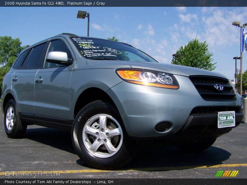 Platinum Sage / Gray 2008 Hyundai Santa Fe GLS 4WD