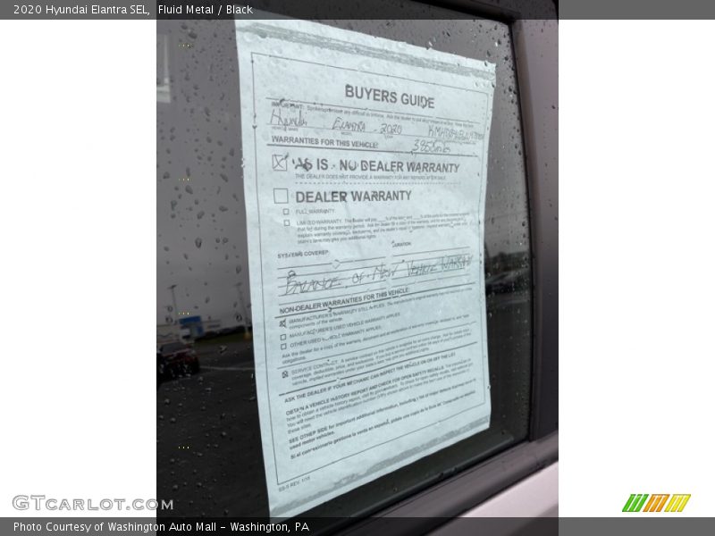 Fluid Metal / Black 2020 Hyundai Elantra SEL