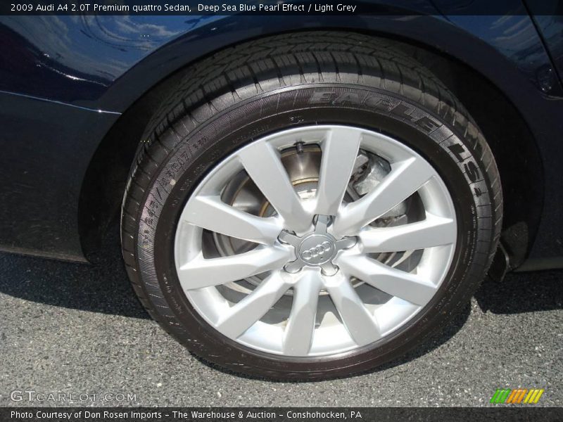 Deep Sea Blue Pearl Effect / Light Grey 2009 Audi A4 2.0T Premium quattro Sedan