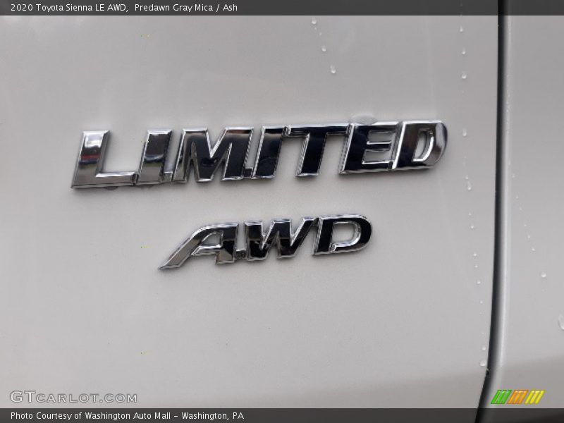 Predawn Gray Mica / Ash 2020 Toyota Sienna LE AWD
