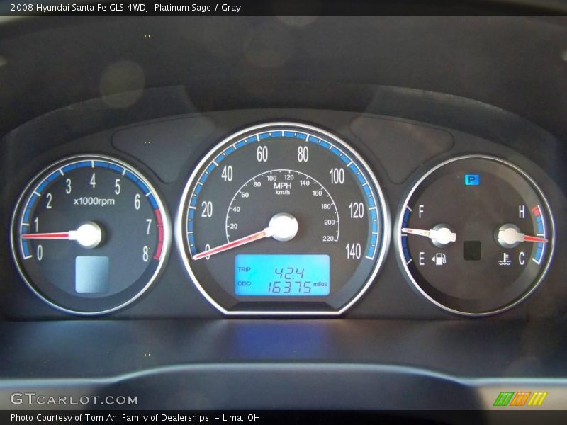 Platinum Sage / Gray 2008 Hyundai Santa Fe GLS 4WD