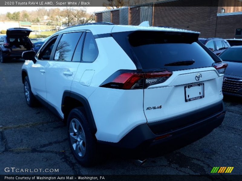 Super White / Black 2020 Toyota RAV4 LE AWD